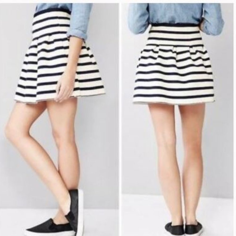 NWT Gap striped scuba pleated skirt, S
